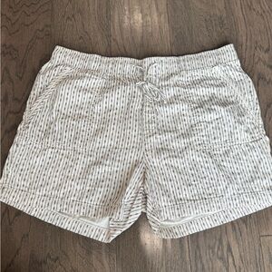 Old Navy Women’s Pull-On Shorts XL White Black Striped Drawstring Waist Casual